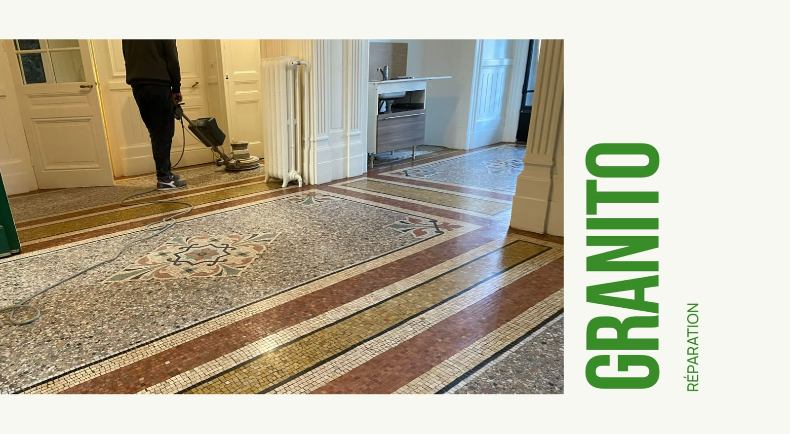 Granito Terrazzo poncage cristallisation