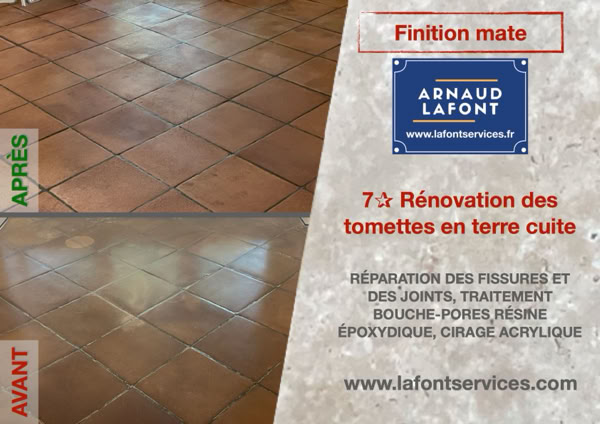 Décapage tomettes en terre cuite auvergne rhone alpes