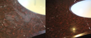 rénovation et cristallisation vasques en marbre