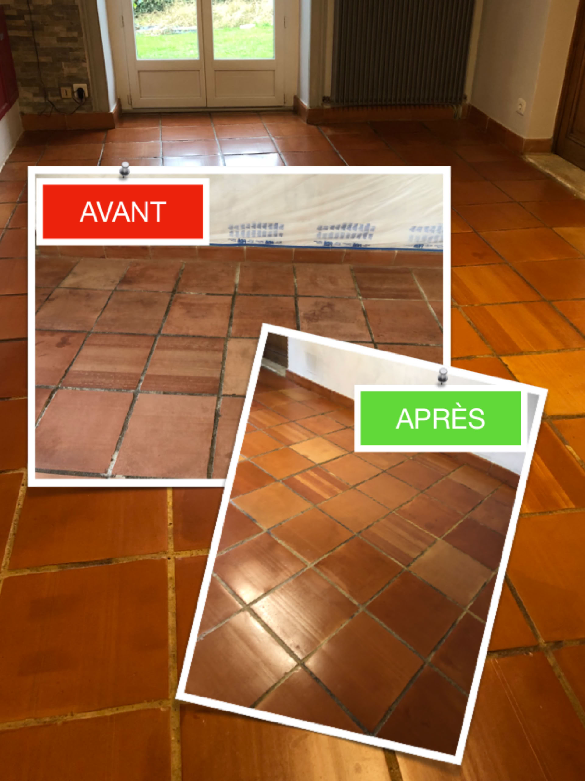 Décapage de tomettes en terre cuite à Lyon