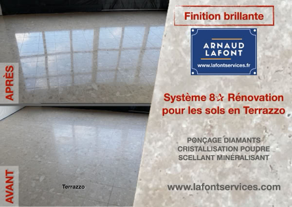 Granito Terrazzo poncage cristallisation