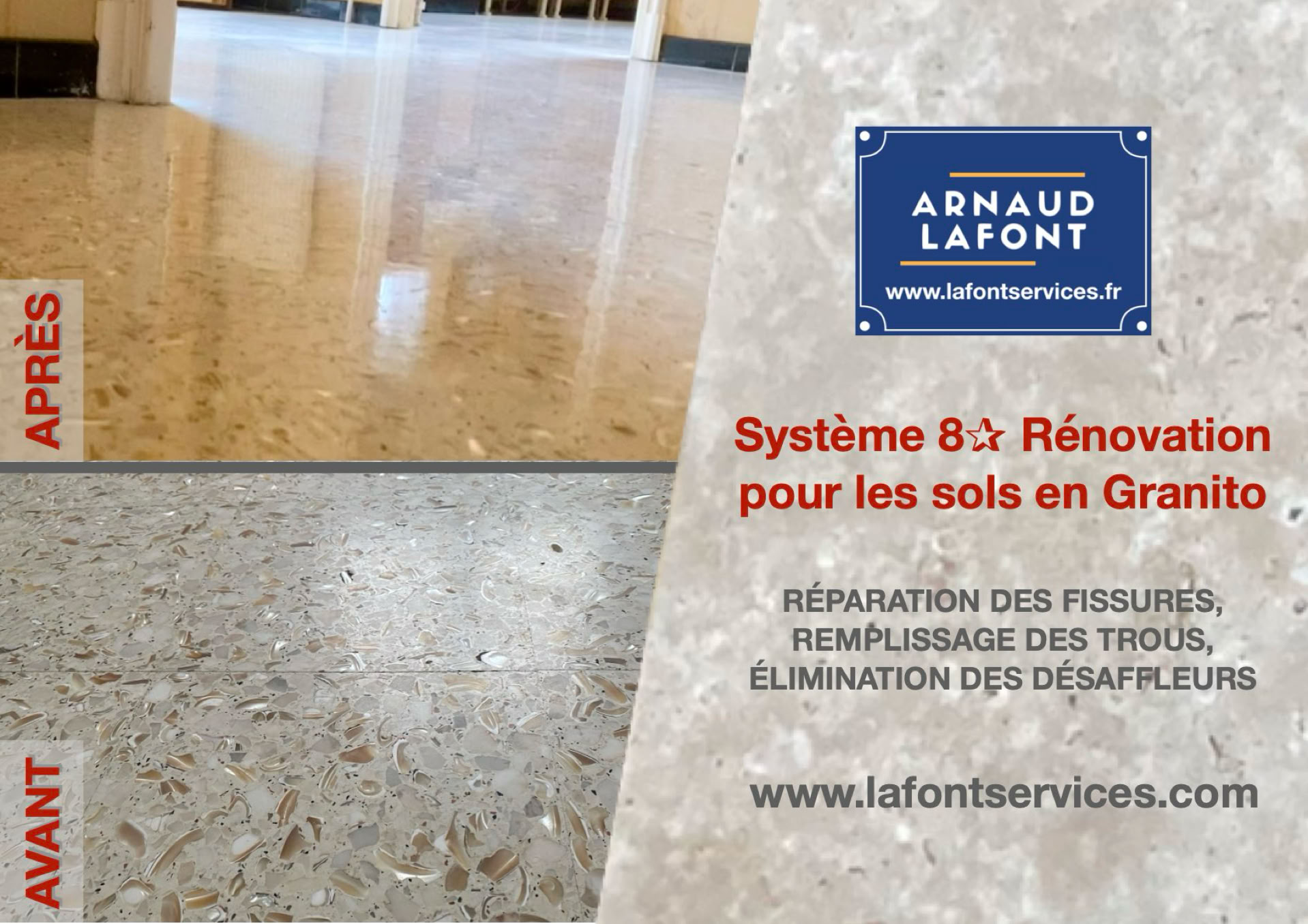 Granito Terrazzo poncage cristallisation