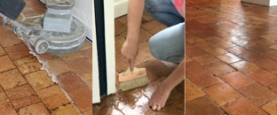 Décapage de tomettes en terre cuite à Lyon